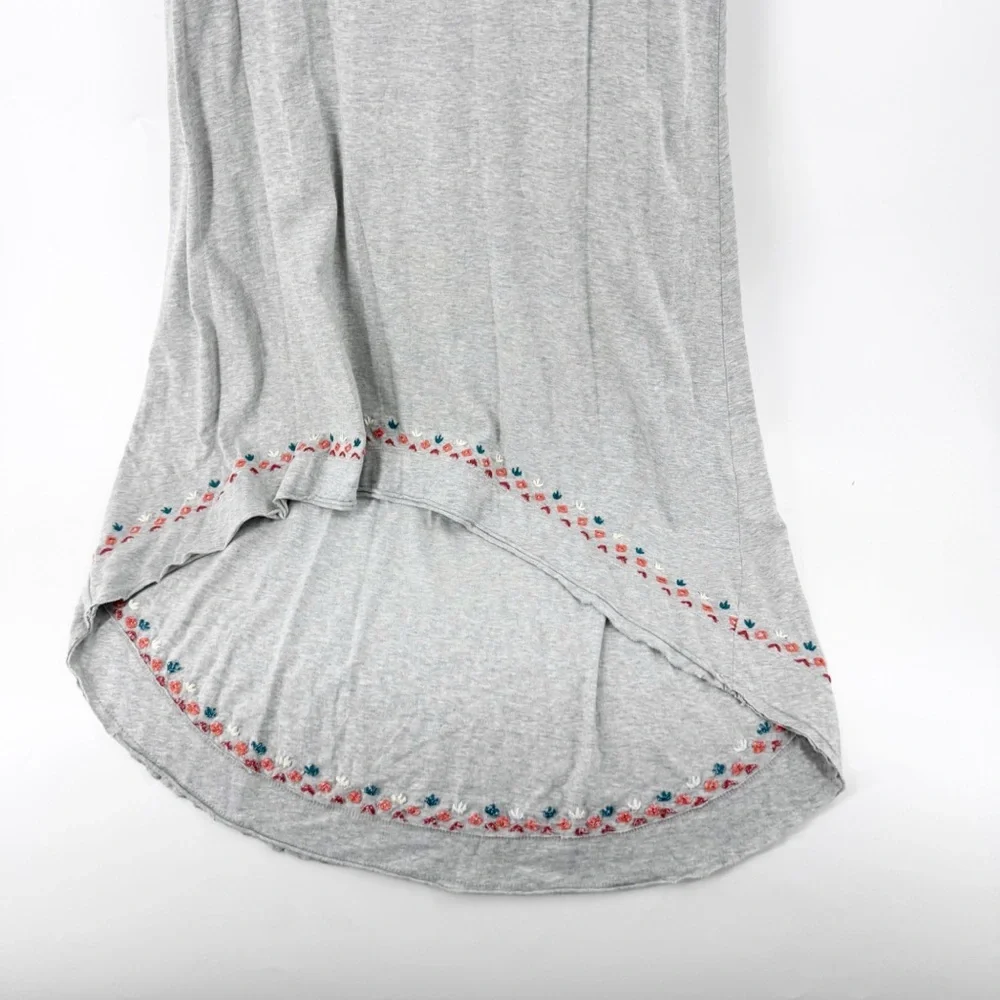 ✅ Soft Surroundings SIZE Small Floral Embroidered MidGray Embroidered‎ Dress